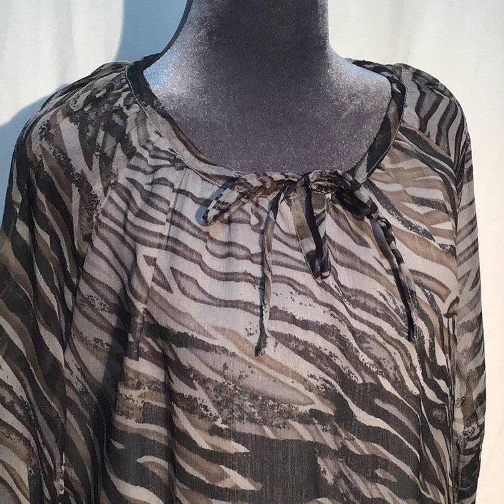 Mahek sheer animal print blouse size medium